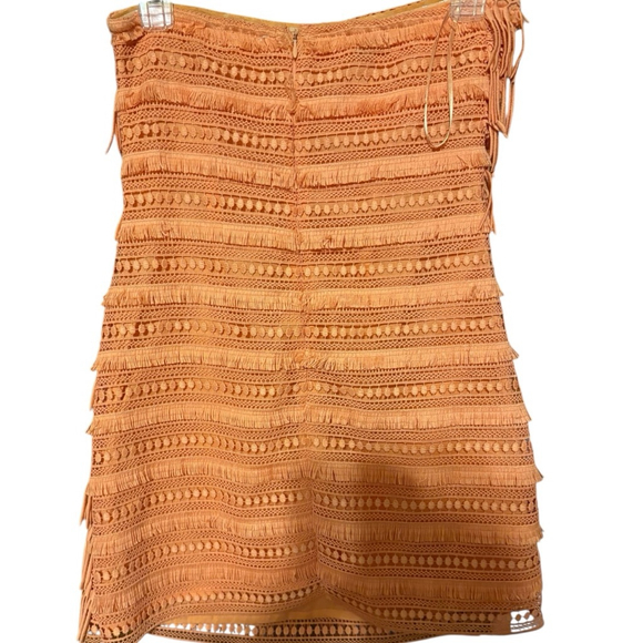 Anthropology Let Me Be Strapless Coral Fringe Mini Dress XXS - Picture 9 of 10